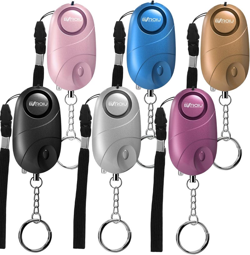 BXROIU 6Pack Personal Alarm Siren Emergency Self Defense Security with LED Lights Safety Alarm for Women Kids and Elders(Multicolored) - Image 1